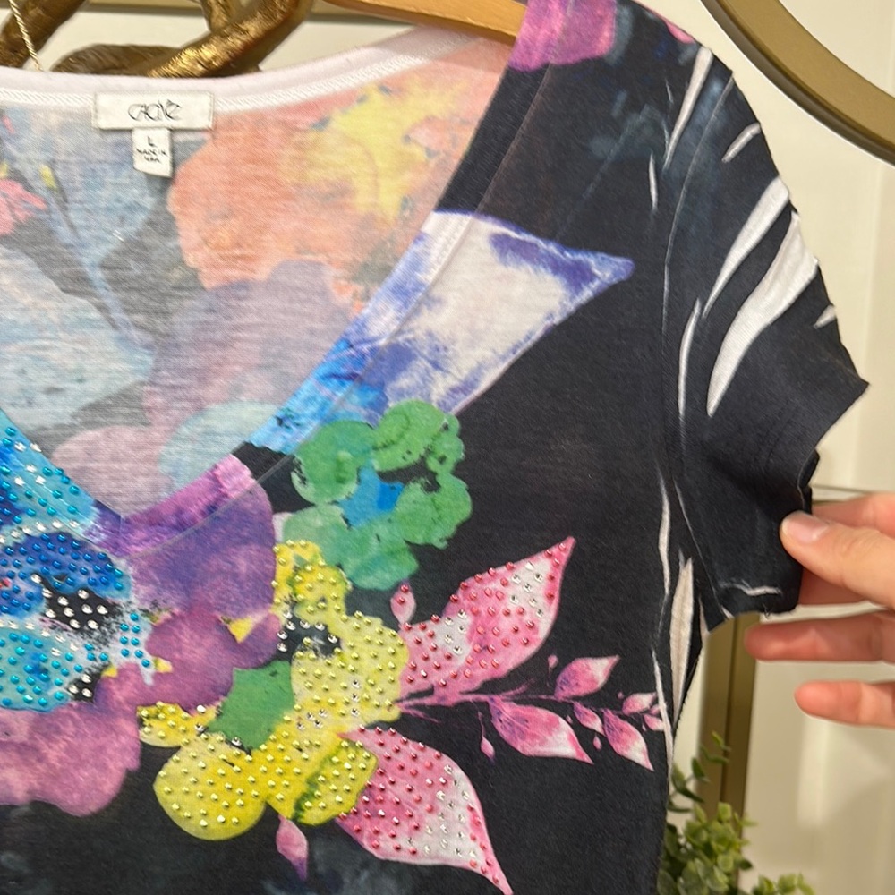 Cache Multicolor Floral Top - Picture 4 of 6